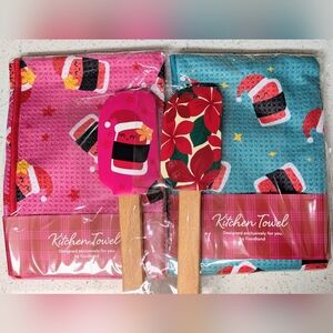 Foodland Hawaii Musubi Kitchen Towels & Musubi/Plumeria Spatula Set